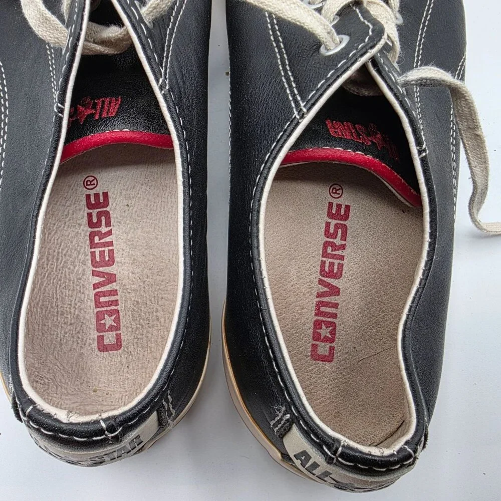 Converse All Star Deluxe Limited Edition Womens 7.5 Black Leather Flat Sneakers